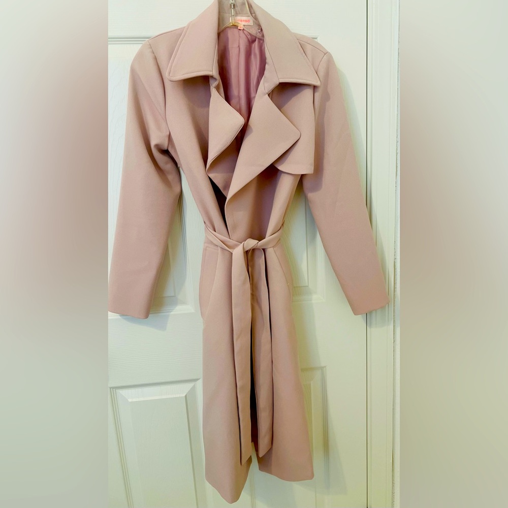Re-named Trench Coat, Pink, size small